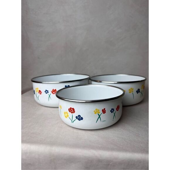 Vintage Enamel Bowl Set - Picture 1 of 8